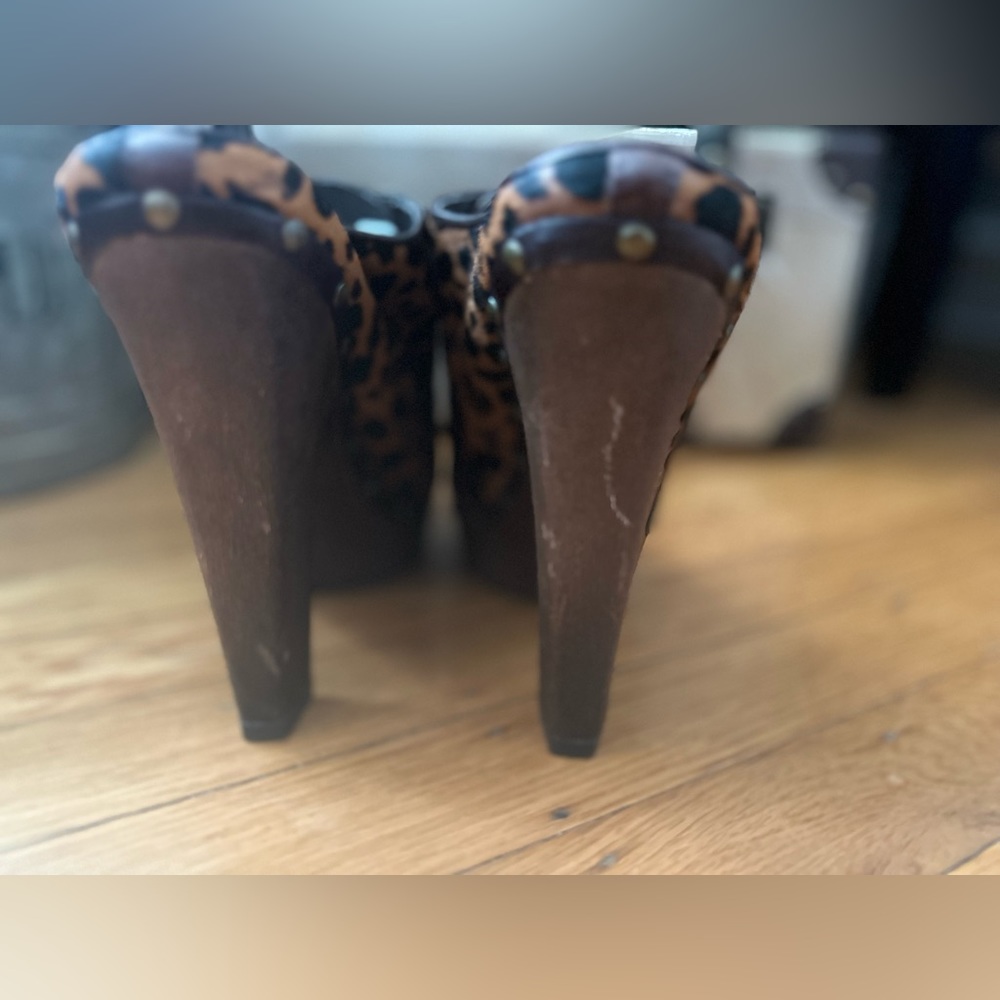 Leopard Platform Mules - Picture 4 of 7
